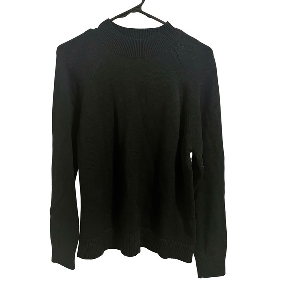 NWT Quince Black Organic Cotton Mock Neck Sweater Size S - Picture 2 of 8